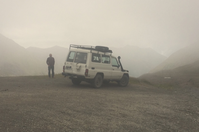 At the Abano Pass, highest pass for vehicles in the Caucasus